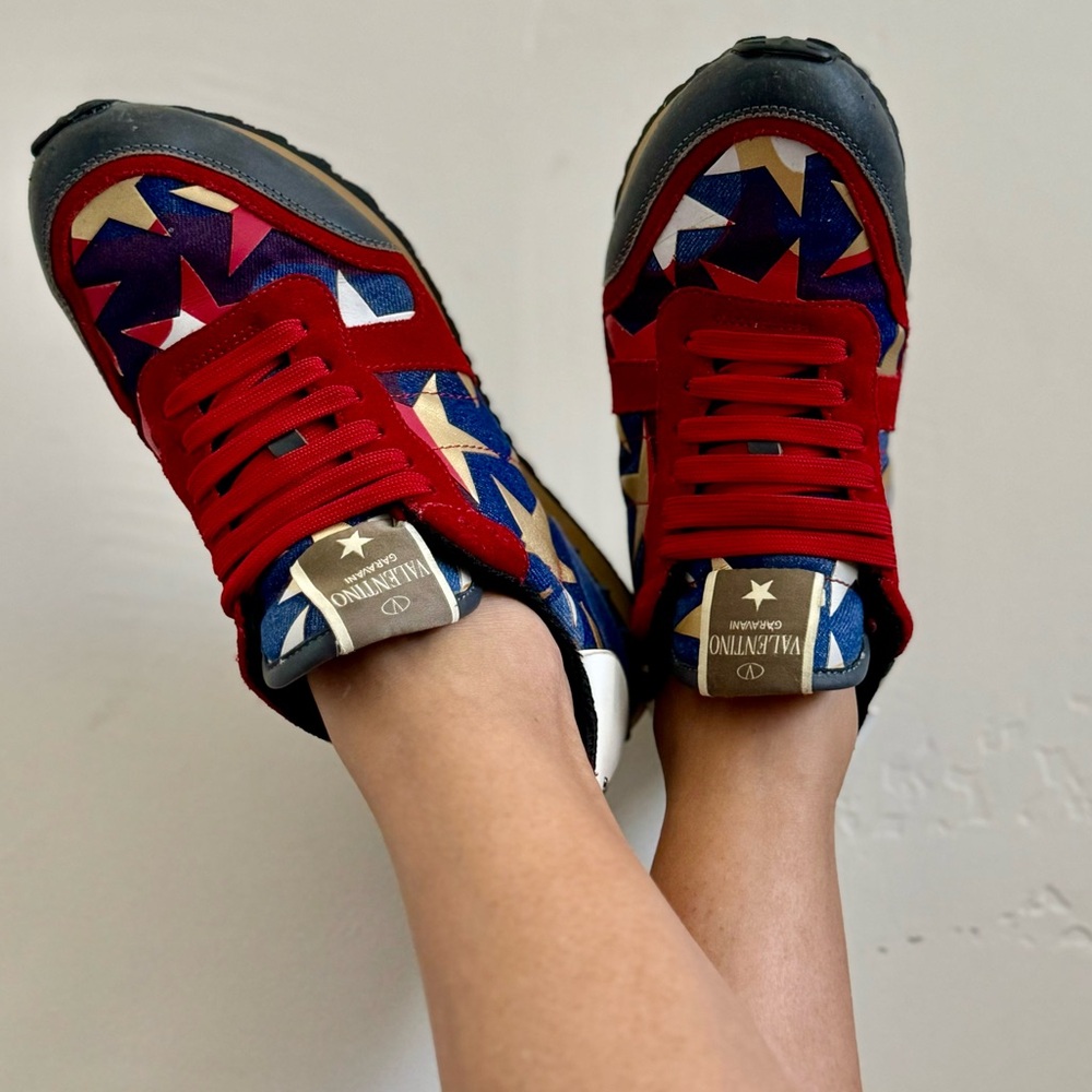 Valentino Garavani Patchwork Rockstuds Sneakers size 37 US7